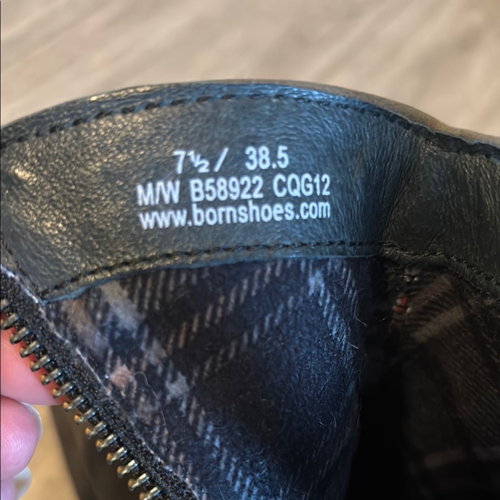 Born Grey Leather Ankle Boots - Picture 6 of 7